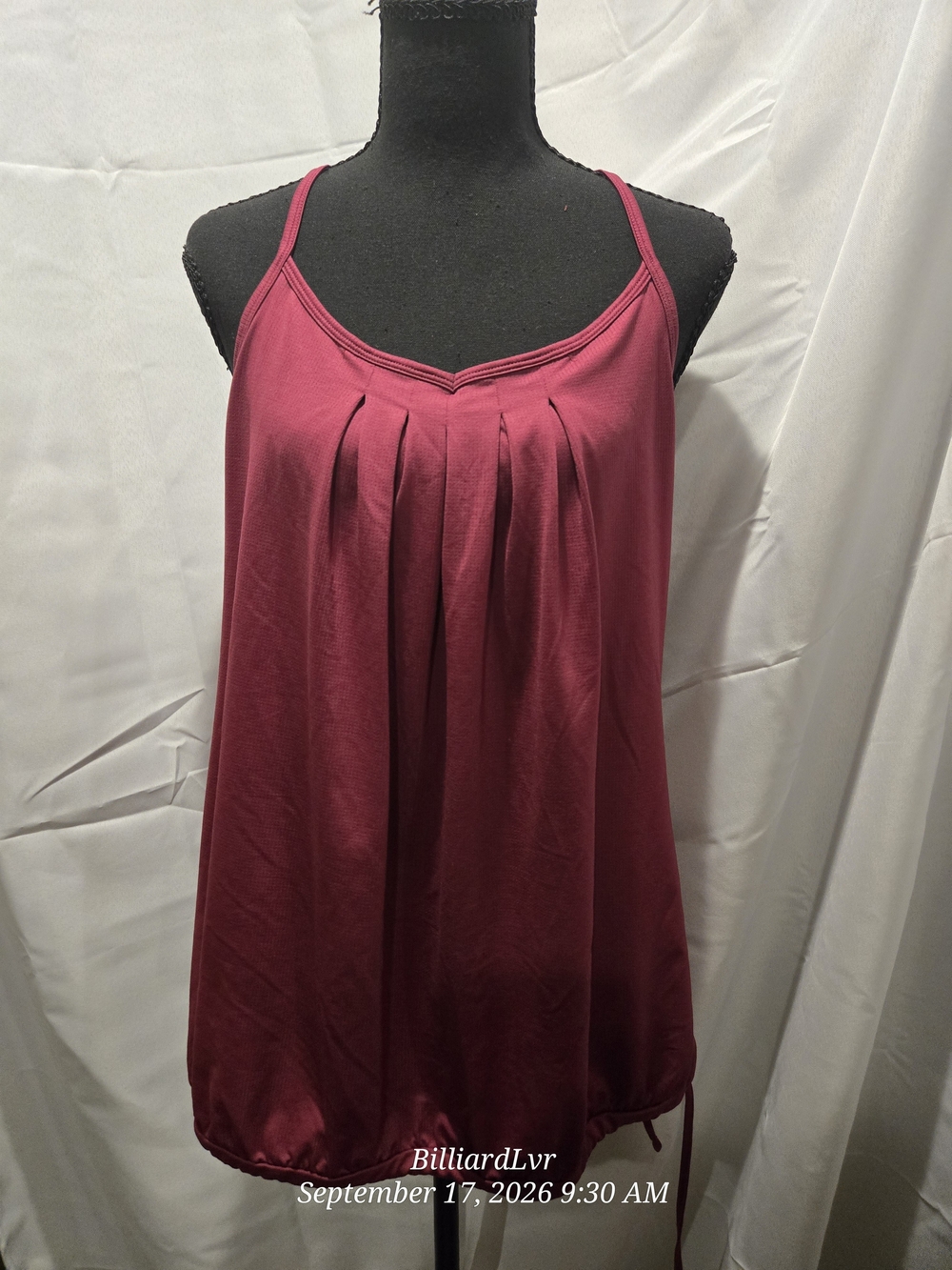 Old Navy Berry Pleated Spaghetti Strap Tank Top